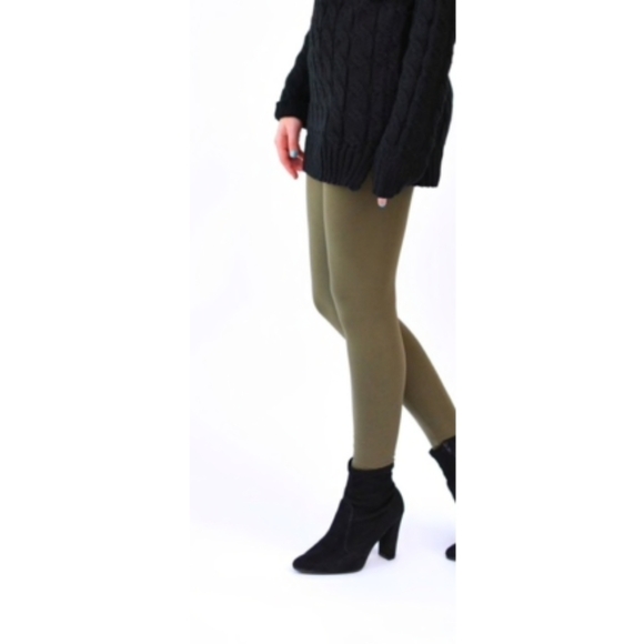 TCLC SOLID Olive Green Seamless Full Length Leggings Size 2-10 NWT - Picture 1 of 2